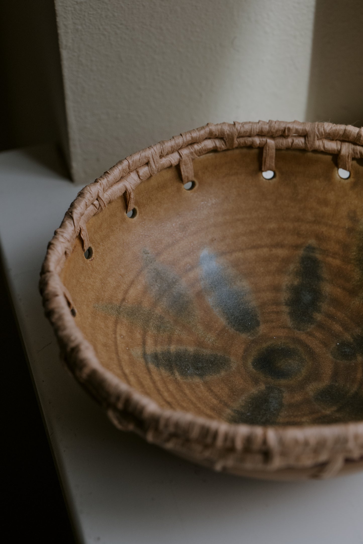 Flower Bowl With Woven Rim