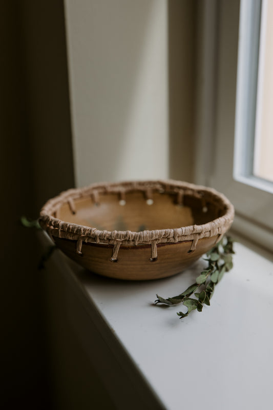 Flower Bowl With Woven Rim