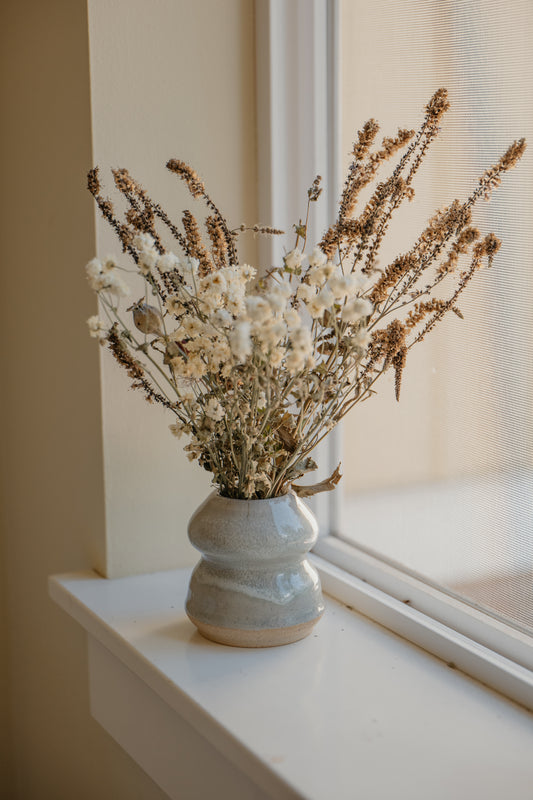 Curvy White Bud vase